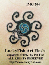 Wave and Sun Tattoo with Tribal Celtic Design – LuckyFish Art